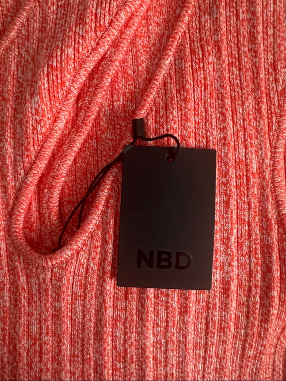 NBD Coral Ribbed Knit one Shoulder midi Dress - Picture 2 of 4